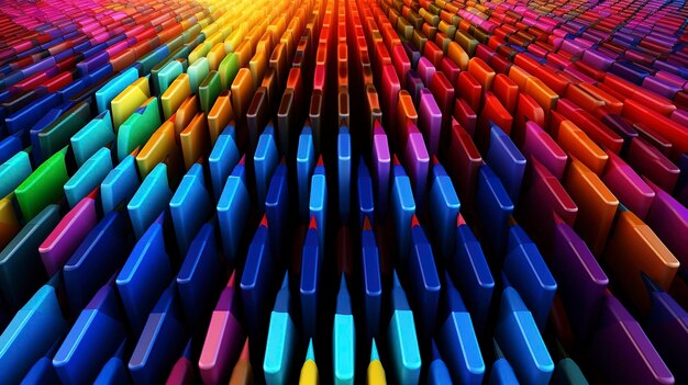 Zdjęcie porządnie ułożonych kolorowych długopisów