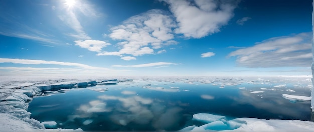 Zdjęcie prawdziwe jako Polar Panorama Surowy piękno arktycznego lodu rozciąga się do horyzontu w naturze i