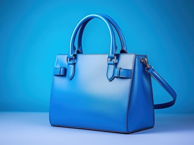 Zdjęcie zdjęcie produktu pięknej i prostej modnej niebieskiej torebki