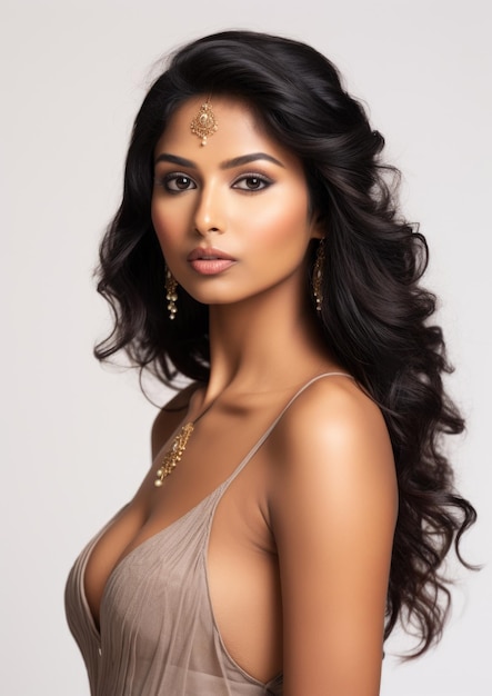 Zdjęcie profilowe uroczej indyjskiej pięknej dziewczyny