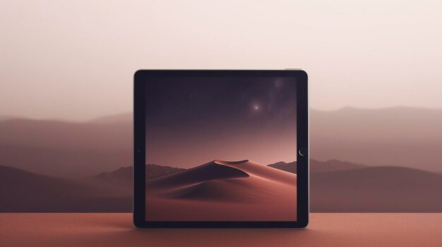 Zdjęcie przedstawiające prostotę iPada mini z minimalistycznym wzorem tła