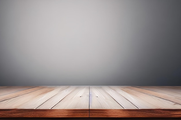 Zdjęcie pustego drewnianego stołu izolowanego na białym tle