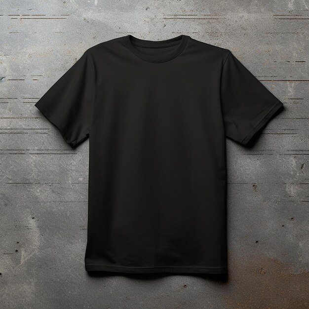 Zdjęcie pustej czarnej koszulki w izolowanej makiecie koszulki