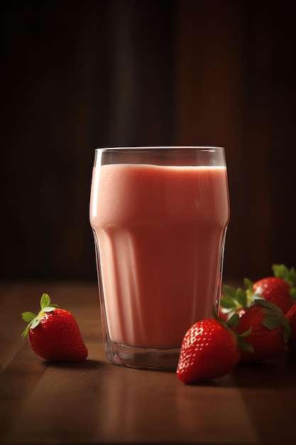 Zdjęcie pyszne smoothie truskawkowe