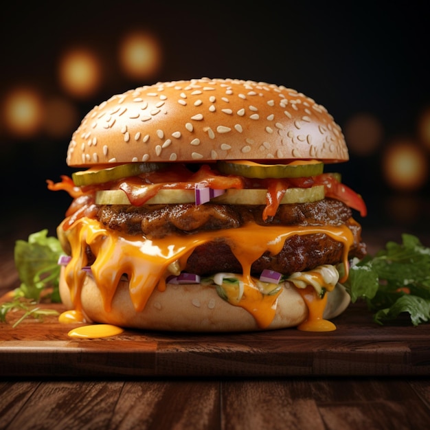 zdjęcie pyszny cheeseburger wygenerowany przez AI