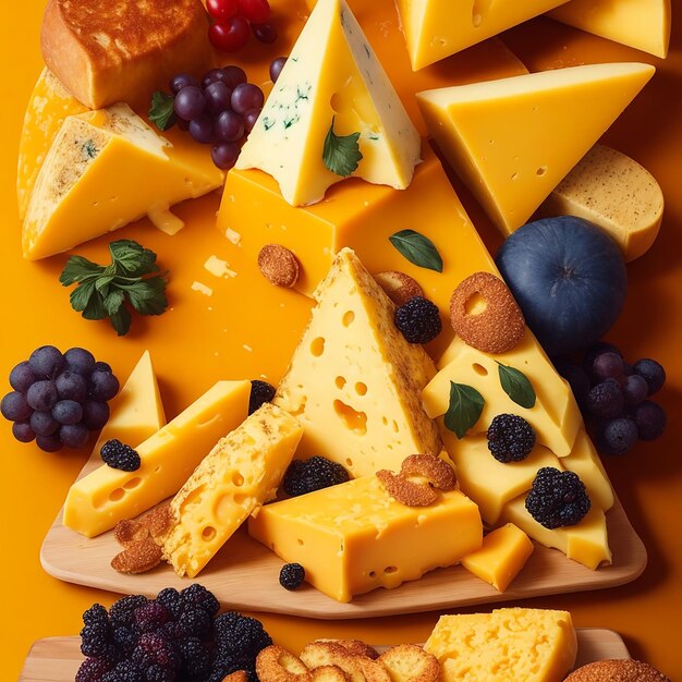 Zdjęcie pysznych kawałków sera