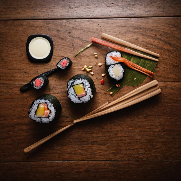 Zdjęcie pysznych sushi.