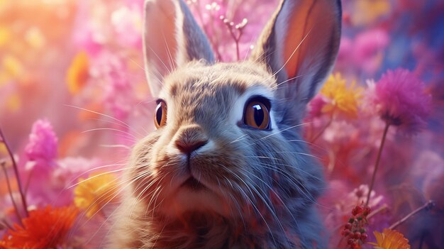 Zdjęcie zdjęcie realistycznego królika wielkanocnego