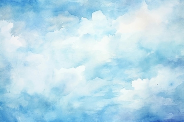 Zdjęcie zdjęcie ręcznie malowane akwarelowym tłem z kształtem nieba i chmur
