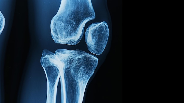 Zdjęcie rentgenowskie anatomii kolana i struktur stawów