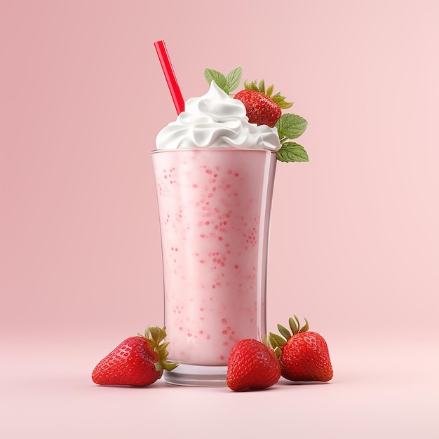 Zdjęcie smoothie z truskawki w plastikowych kubkach na jasnym tle kolorowa koncepcja diety