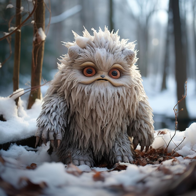 zdjęcie śnieżnego potwora mini Creatures bigfoot bardzo realistyczne