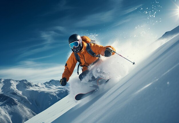 Zdjęcie snowboardu na śnieżnej górze