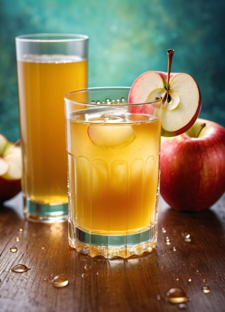 Zdjęcie soku jabłkowego i jabłka