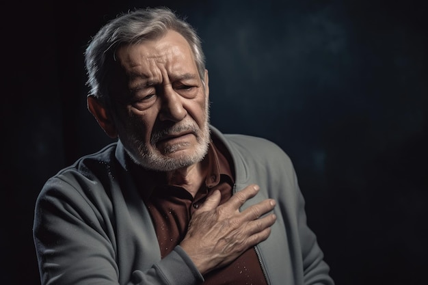 Zdjęcie starszego mężczyzny w bólu po uszkodzeniu spowodowanym przez generatywną AI.