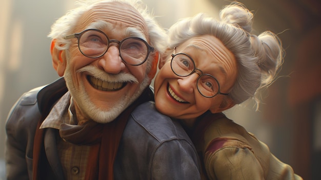Zdjęcie starszej pary cieszącej się obecną chwilą