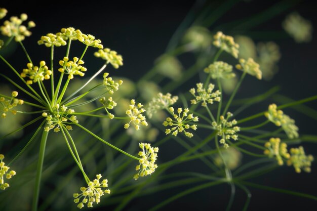 Zdjęcie zdjęcie studyjne kwitnącego dill anethum graveolens