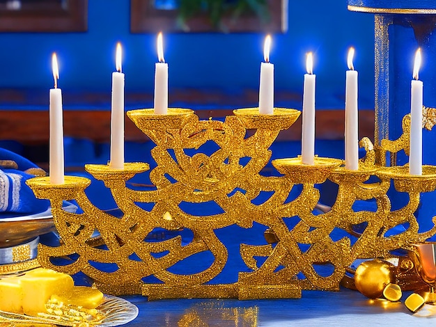 Zdjęcie świecy Hanukkah monorah pobrane