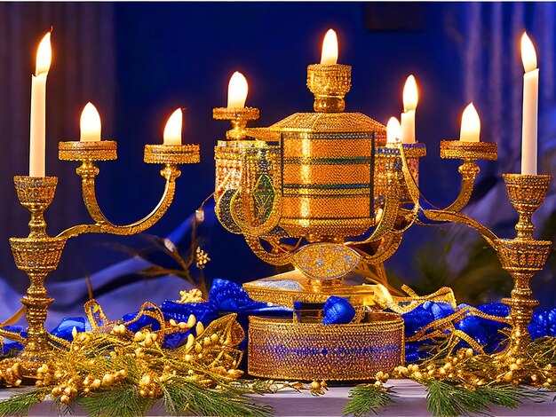 Zdjęcie świecy Hanukkah monorah pobrane