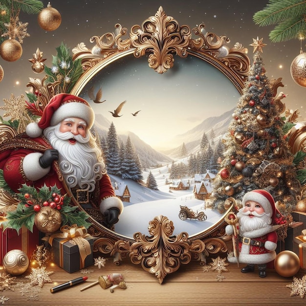 zdjęcie Świętego Mikołaja i Świętego Micołaja z ramką z napisem Święty Mikołaj