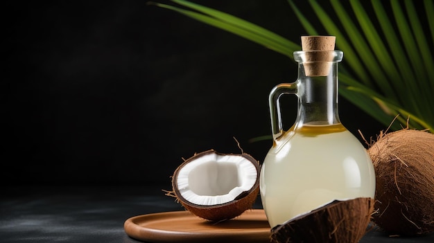 Zdjęcie świeżego odżywiania oleju kokosowego
