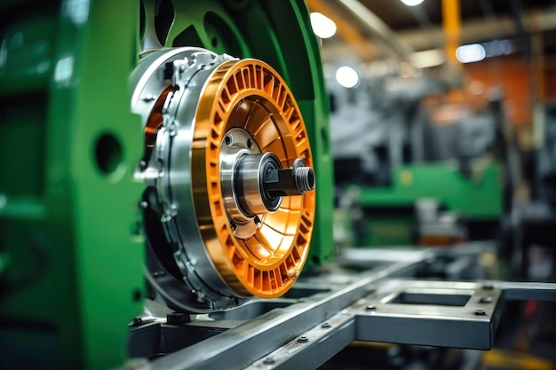 Zdjęcie zdjęcie szczegółowego widoku maszyn przemysłowych w zakładzie produkcyjnym nowoczesne przetwarzanie metali w przedsiębiorstwie przemysłowym produkcja części i mechanizmów o wysokiej precyzji