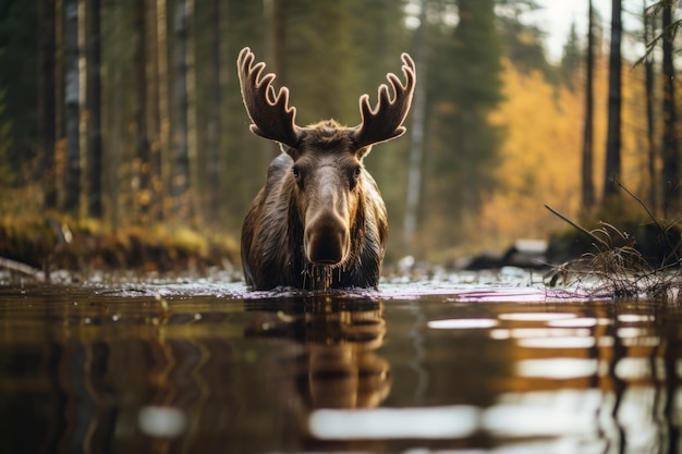 Zdjęcie zdjęcie sztucznej inteligencji generującej naturalne światło łosia