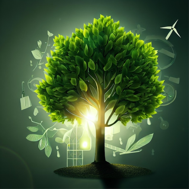 Zdjęcie tła koncepcji energii zielonej ziemi