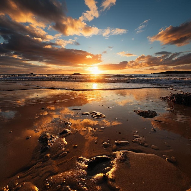 Zdjęcie tła na plaży Golden Horizon Harmony