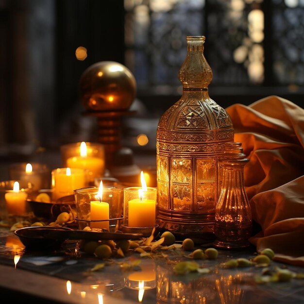 Zdjęcie tła Ramadanu Chartreuse Candlelit Connections