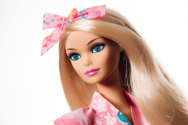 Zdjęcie zdjęcie twarzy lalki w stylu barbie