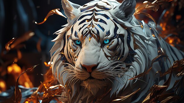 Zdjęcie zdjęcie tygrysa z tapety 3d