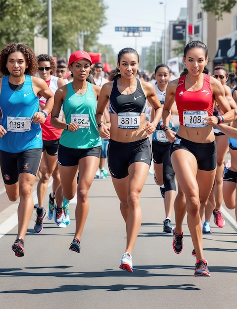 zdjęcie ulicznych sportowców biegających razem