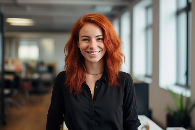 Zdjęcie uśmiechniętej 25-letniej niemieckiej bizneswoman