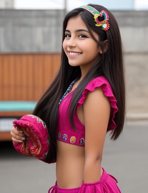 Zdjęcie uśmiechniętej latynoskiej dziewczyny