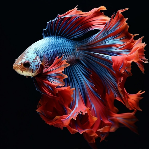 Zdjęcie walczącej ryby w pięknych kolorach