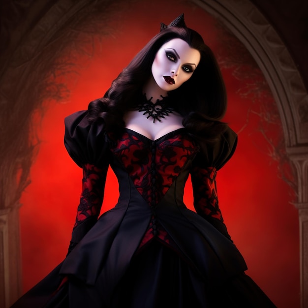 zdjęcie wampirzycy całe ciało pięknej kobiety fotorealistyczne