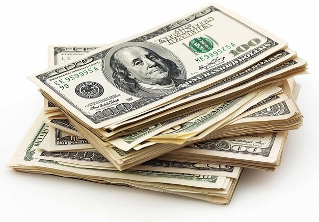 Zdjęcie wiązki z stosem banknotów, gotówki, dolarów, dolarów, papierowych walut, pieniędzy.