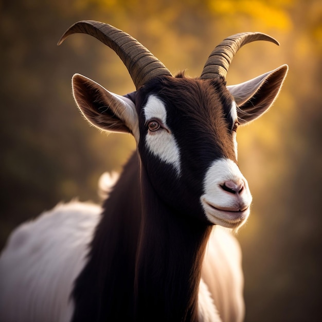 Zdjęcie widok z przodu portret kozy