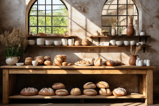 zdjęcie wnętrza sklepu z chlebem