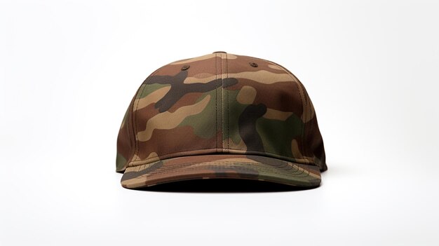 Zdjęcie Woodland Camo Military Cap izolowane na białym tle