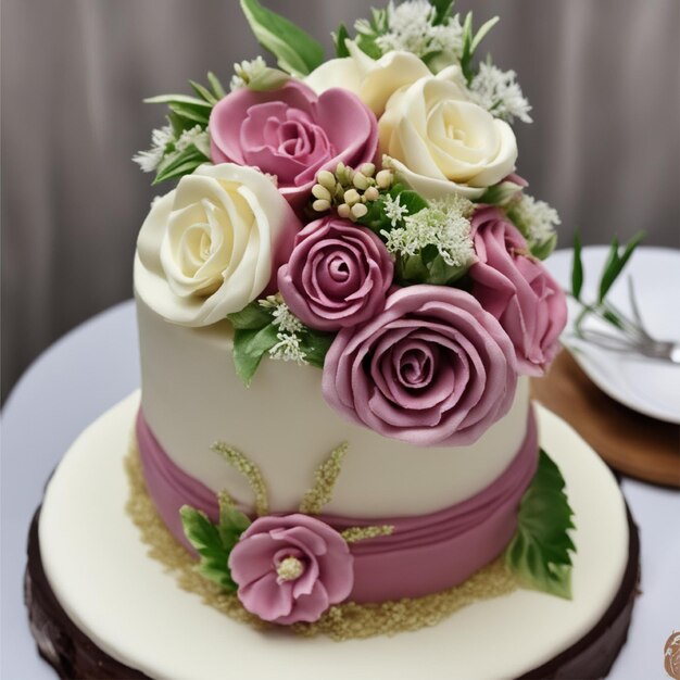 Zdjęcie wspaniałego tortu weselnego