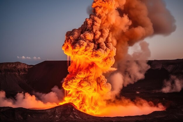 Zdjęcie zdjęcie wybuchu wulkanu profesjonalne zdjęcia reklamowe
