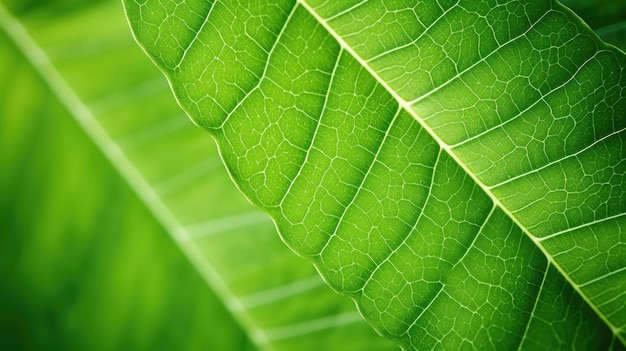 Zdjęcie z bliska żywej, zielonej tekstury liści