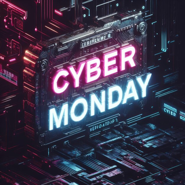 Zdjęcie zdjęcie z góry cyber monday kompozycja