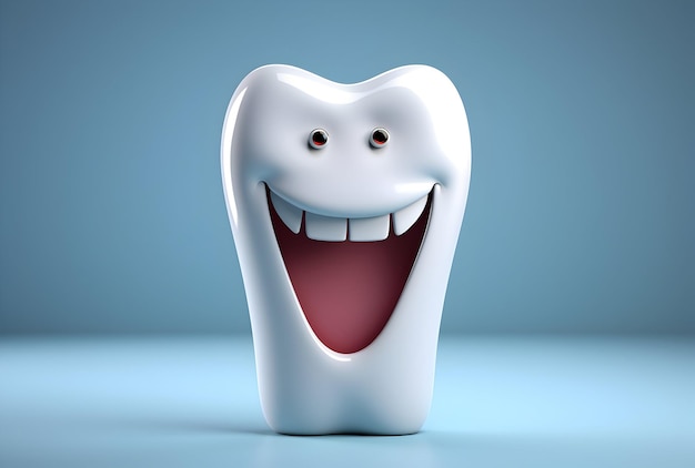 Zdjęcie zabawnej uśmiechniętej koncepcji zębów generatywnej AI do pielęgnacji zębów