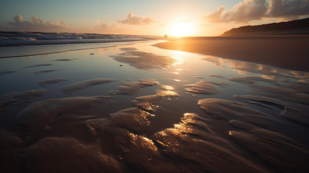 Zdjęcie zachodu słońca na plaży
