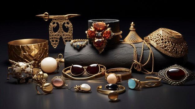Zdjęcie zdjęcie zbioru ręcznie wykonanych rzemieślniczych biżuterii