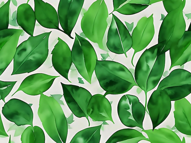 Zdjęcie zielone liście akwarelowy bezszwowy wzór