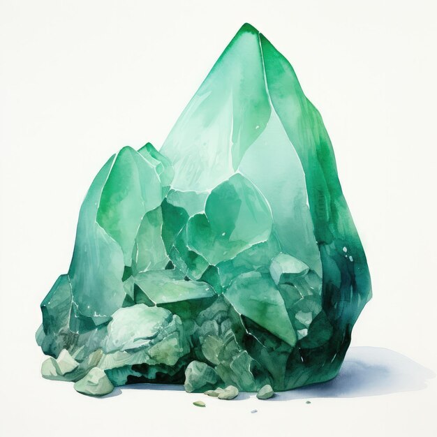 zdjęcie zielonego kamienia kwarcowego z białym tłem